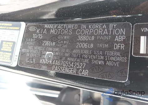 2016 Kia Forte Lx z USA, uszkodzony, nr VIN KNAFK4A67G5542527